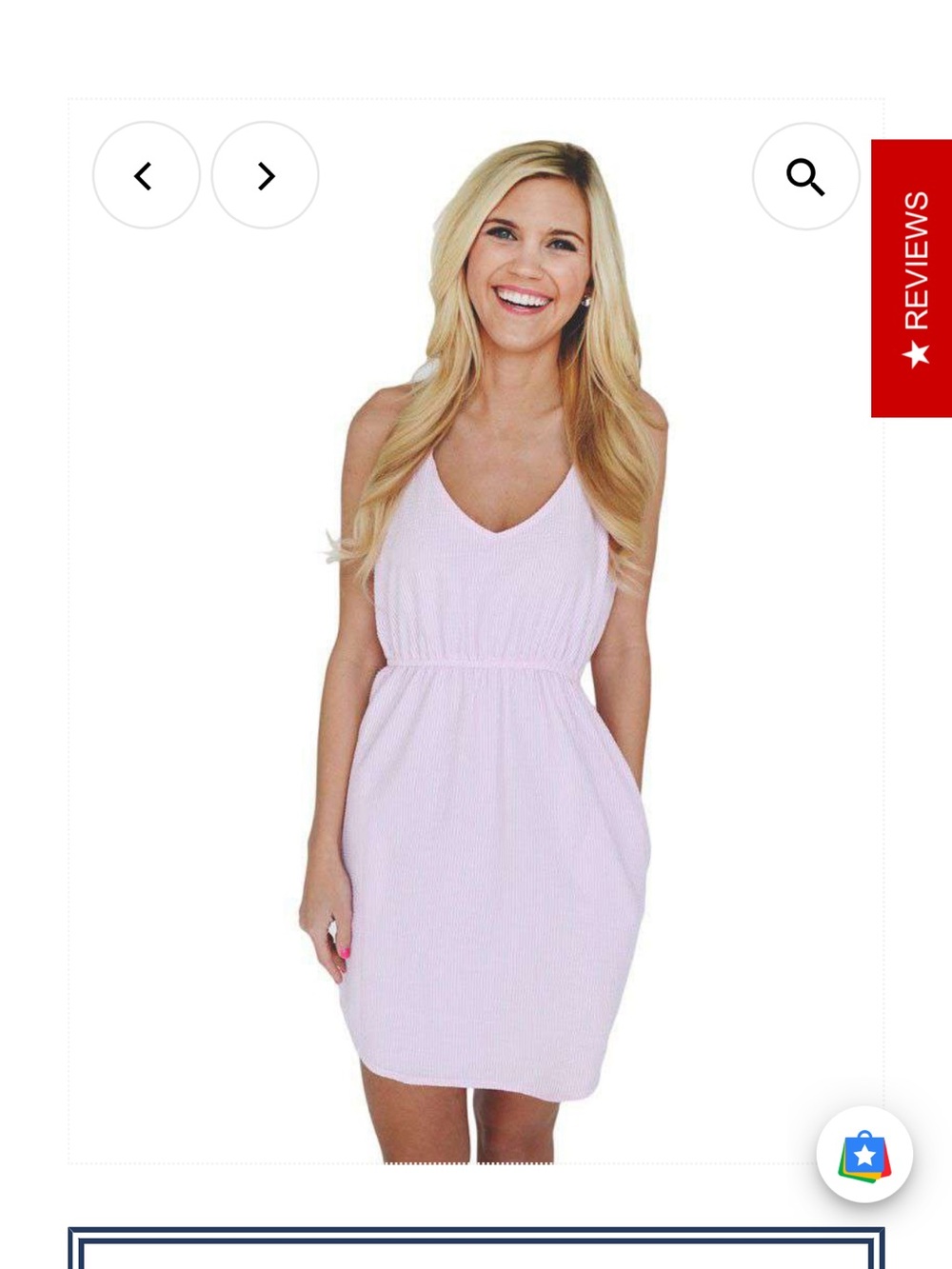 Lauren James sz Small Hampton Dress Pink Ruffle-Back Seersucker preppy feminine - Picture 2 of 14